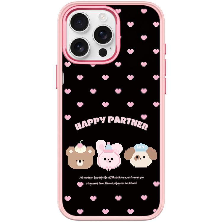 For iPhone 15 Pro Happy Partner Pattern Magnetic Phone Case