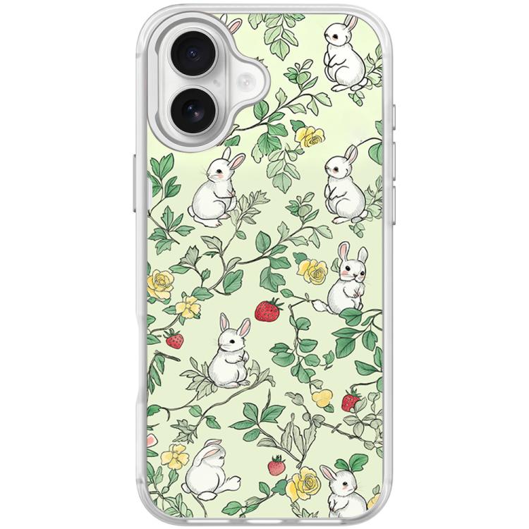 For iPhone 17 Branch Rabbit Pattern Magnetic Phone Case