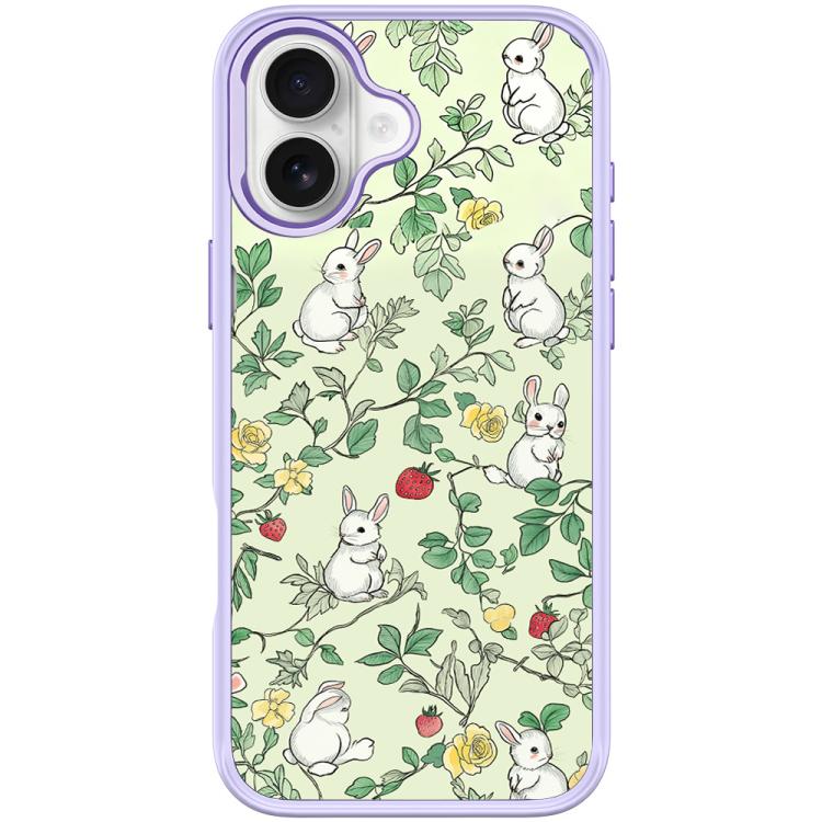 For iPhone 17 Branch Rabbit Pattern Magnetic Phone Case
