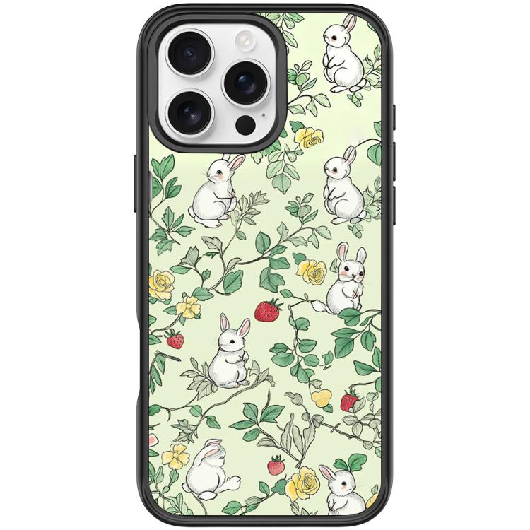 For iPhone 16 Pro Max Branch Rabbit Pattern Magnetic Phone Case