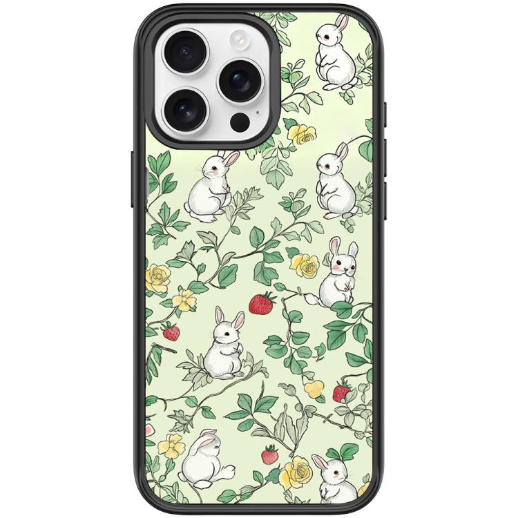 For iPhone 15 Pro Max Branch Rabbit Pattern Magnetic Phone Case
