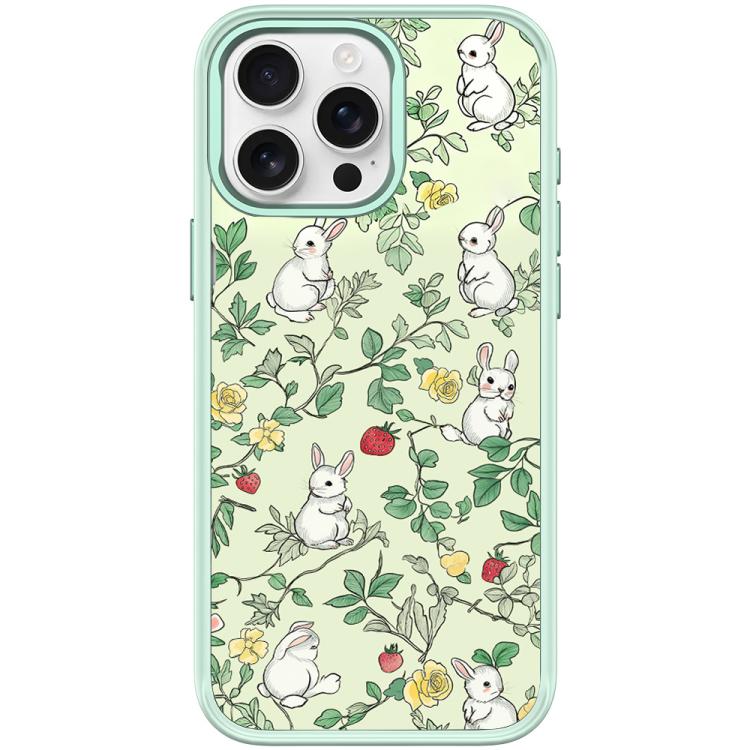 For iPhone 15 Pro Max Branch Rabbit Pattern Magnetic Phone Case