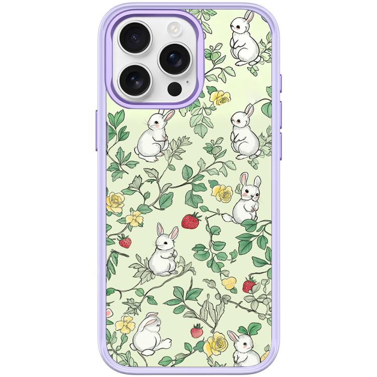 For iPhone 15 Pro Max Branch Rabbit Pattern Magnetic Phone Case