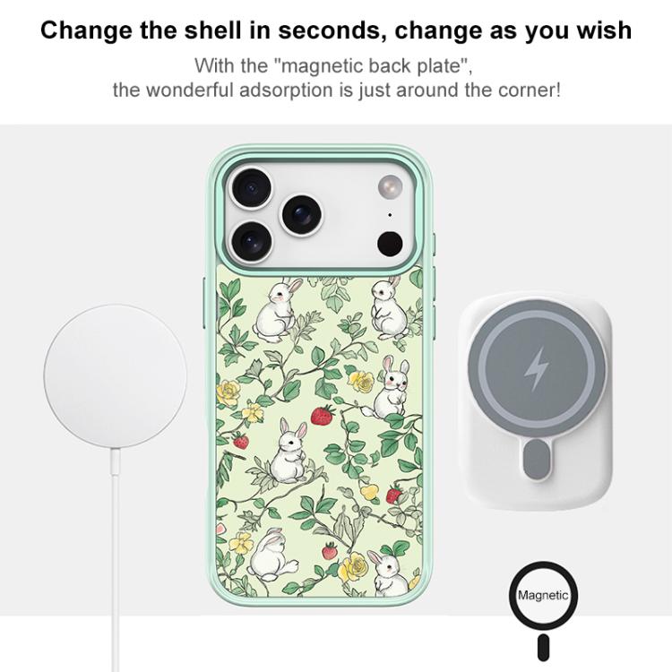 For iPhone 17 Pro Max Branch Rabbit Pattern Magnetic Phone Case