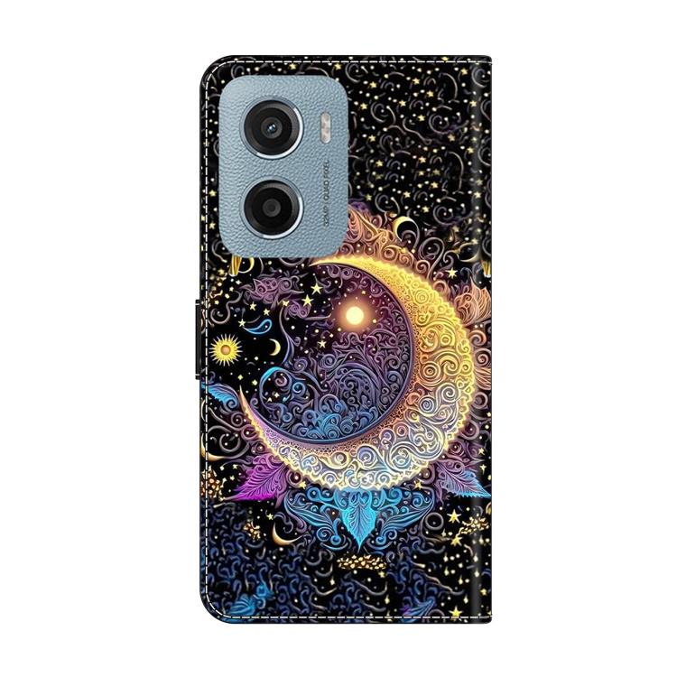 For Motorola Moto E15 / G15 / G05 Crystal-Like Painted Vegan Leather Phone Case