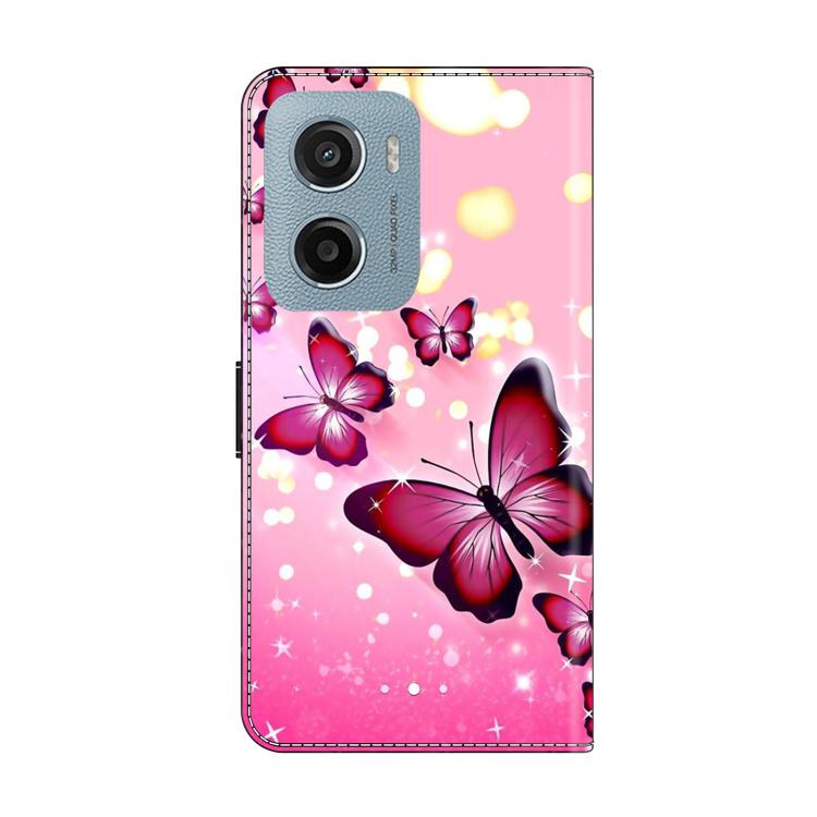 For Motorola Moto E15 / G15 / G05 Crystal-Like Painted Vegan Leather Phone Case