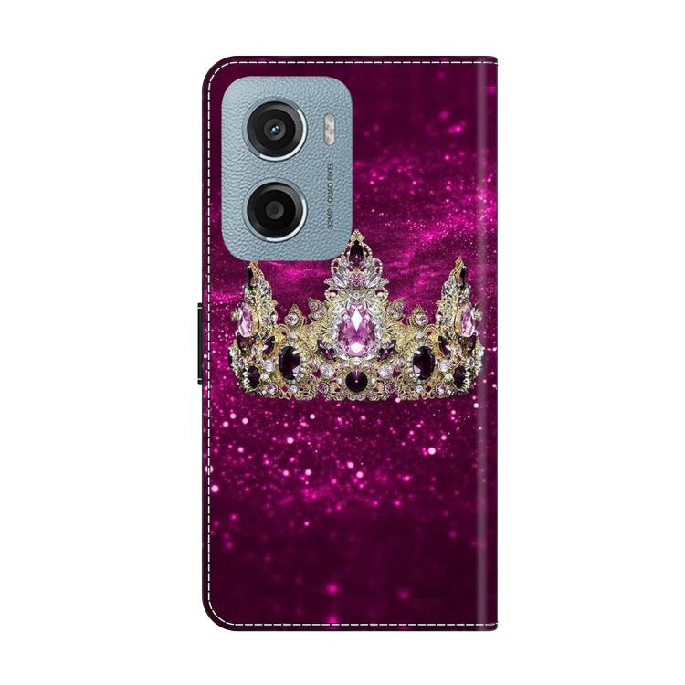 For Motorola Moto E15 / G15 / G05 Crystal-Like Painted Vegan Leather Phone Case