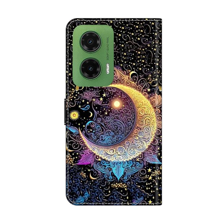 For Motorola Moto G35 Crystal-Like Painted Vegan Leather Phone Case