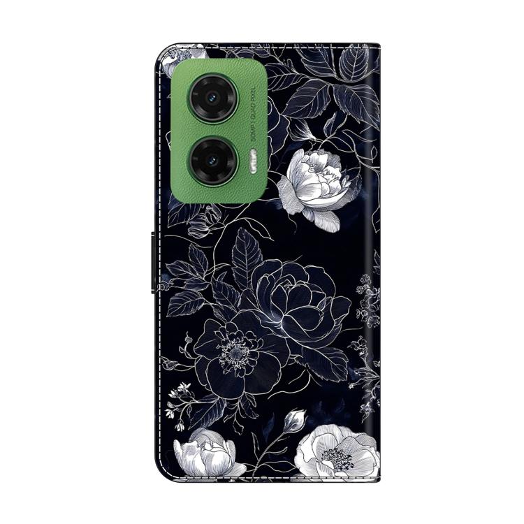 For Motorola Moto G35 Crystal-Like Painted Vegan Leather Phone Case