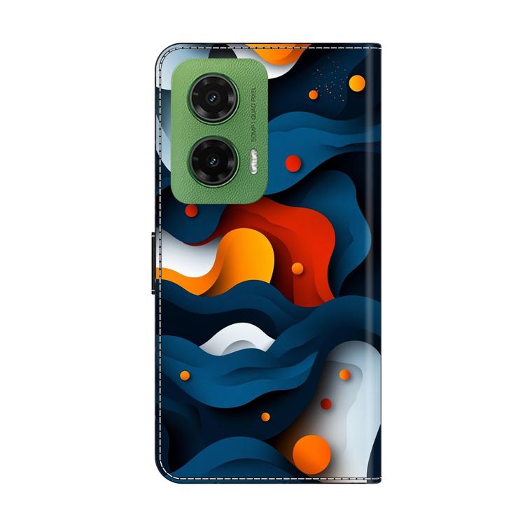 For Motorola Moto G35 Crystal-Like Painted Vegan Leather Phone Case