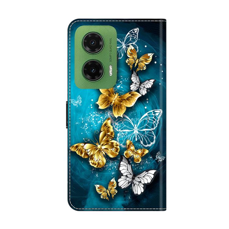 For Motorola Moto G35 Crystal-Like Painted Vegan Leather Phone Case