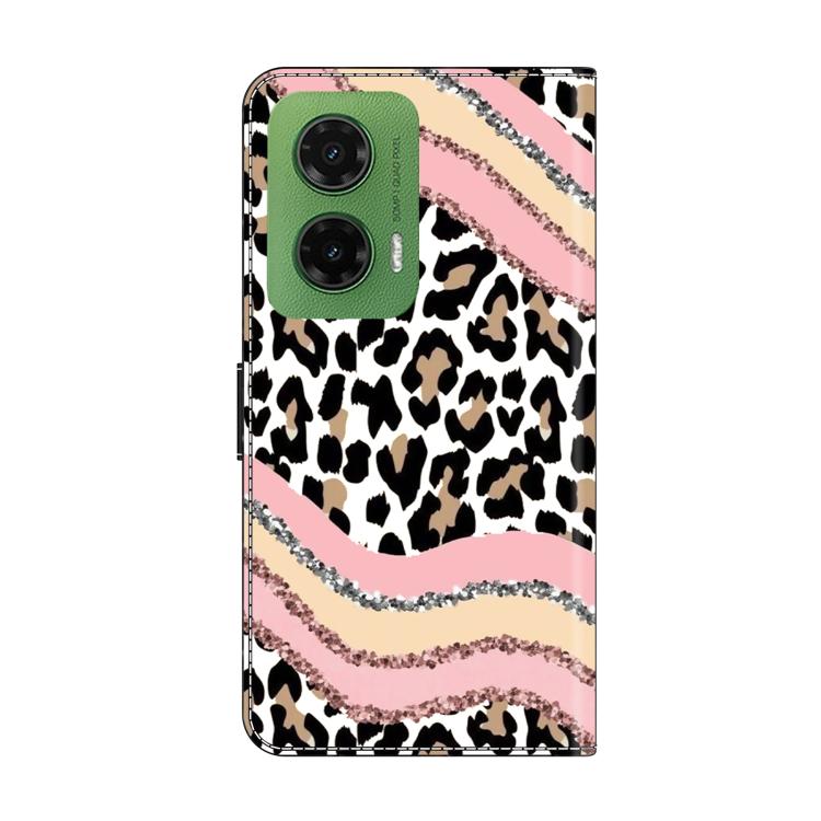 For Motorola Moto G35 Crystal-Like Painted Vegan Leather Phone Case