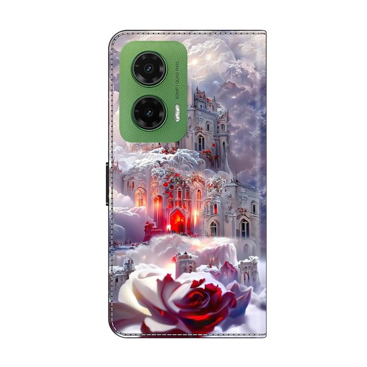 For Motorola Moto G35 Crystal-Like Painted Vegan Leather Phone Case
