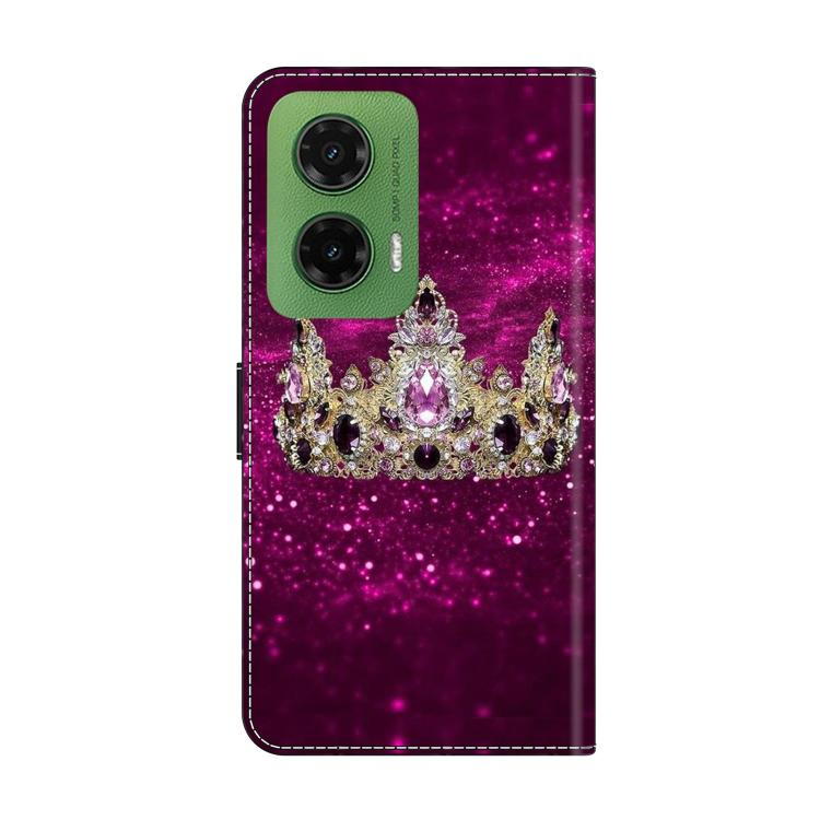 For Motorola Moto G35 Crystal-Like Painted Vegan Leather Phone Case