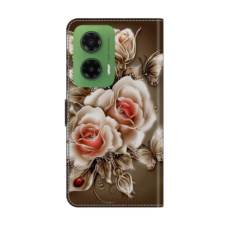 For Motorola Moto G35 Crystal-Like Painted Vegan Leather Phone Case