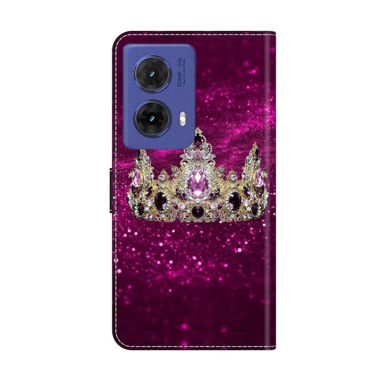 For Motorola Moto G85 5G Crystal-Like Painted Vegan Leather Phone Case