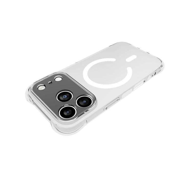 For iPhone 17 Pro Max Shockproof Non-slip Magnetic TPU Phone Case - Transparent