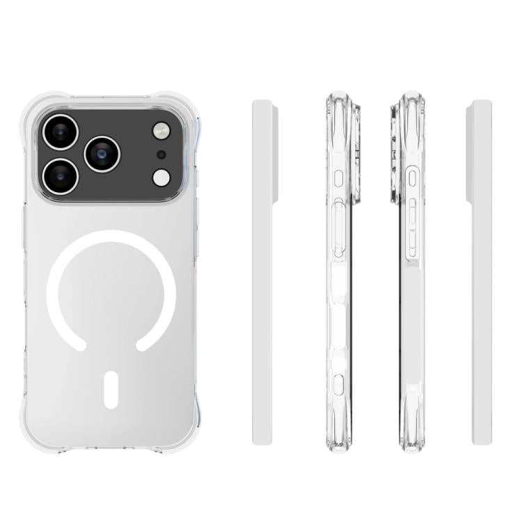 For iPhone 17 Pro Shockproof Non-slip Magnetic TPU Phone Case - Transparent