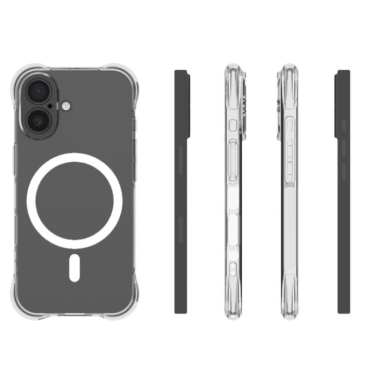 For iPhone 17 Shockproof Non-slip Magnetic TPU Phone Case - Transparent