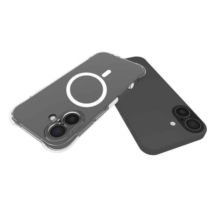 For iPhone 17 Shockproof Non-slip Magnetic TPU Phone Case - Transparent