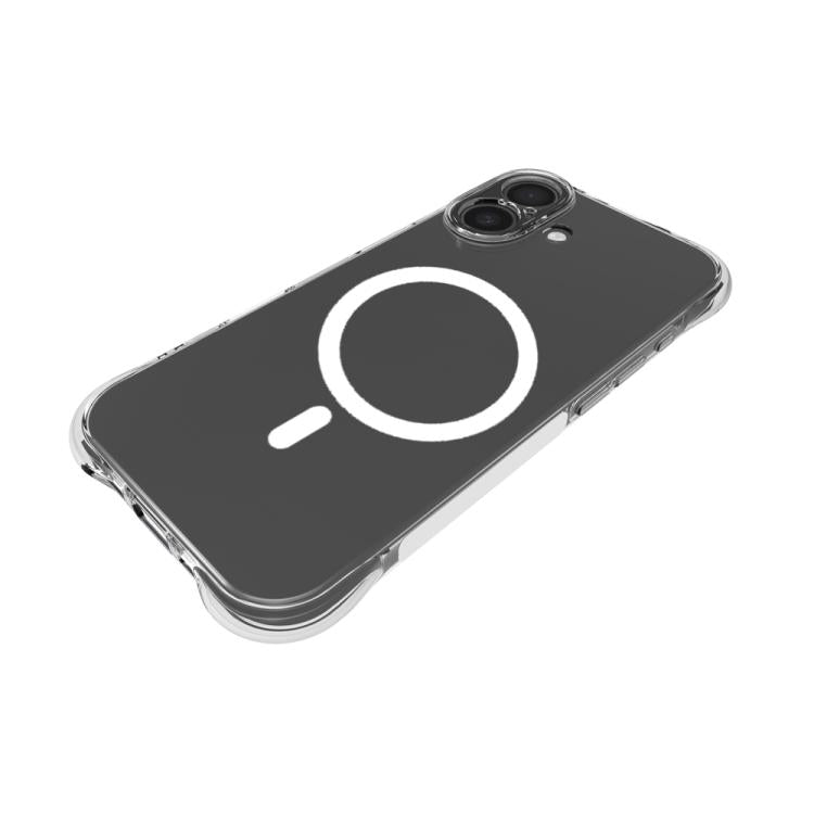 For iPhone 17 Shockproof Non-slip Magnetic TPU Phone Case - Transparent