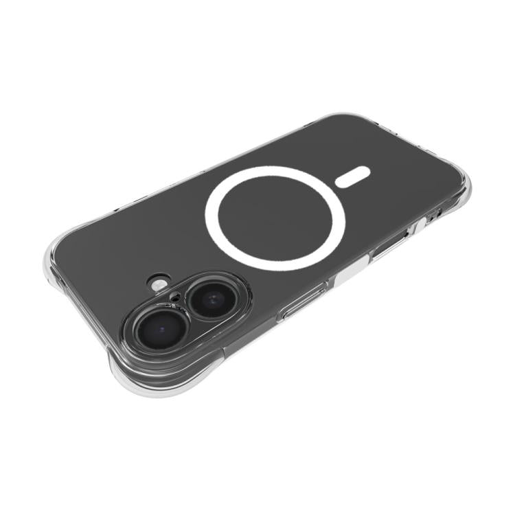 For iPhone 17 Shockproof Non-slip Magnetic TPU Phone Case - Transparent