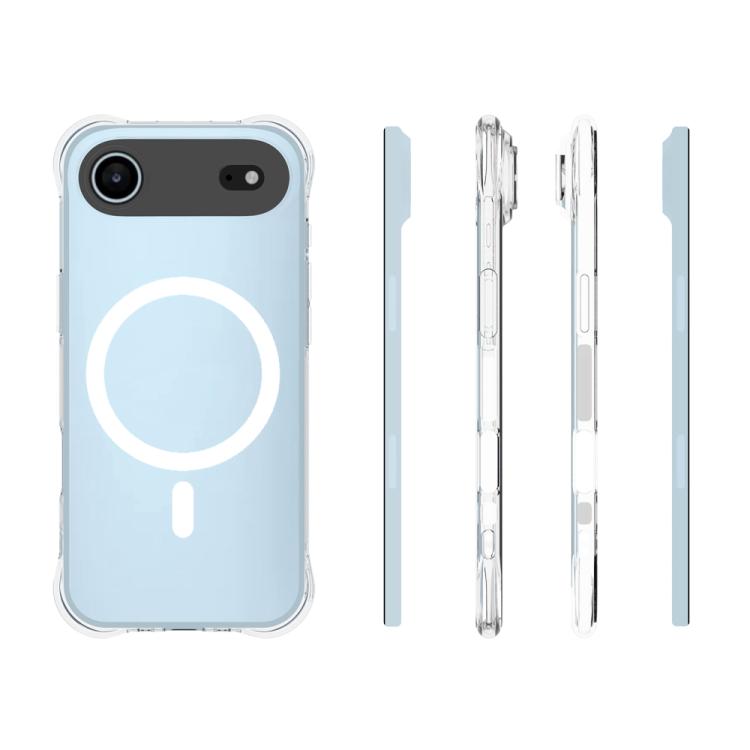 For iPhone Air Shockproof Non-slip Magnetic TPU Phone Case - Transparent