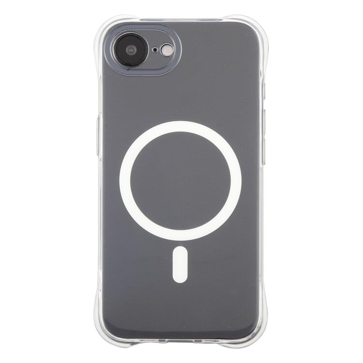 For iPhone 17e / 16e Shockproof Non-slip Magnetic TPU Phone Case - Transparent