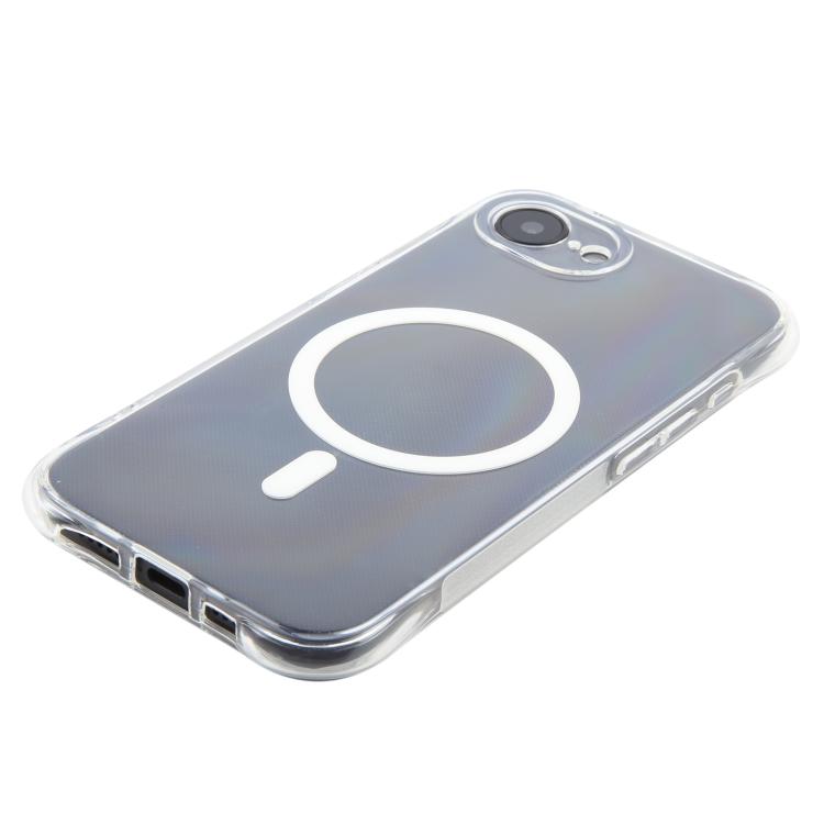 For iPhone 17e / 16e Shockproof Non-slip Magnetic TPU Phone Case - Transparent