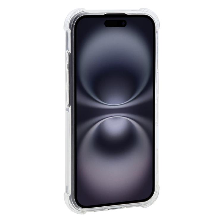 For iPhone 16 Shockproof Non-slip Magnetic TPU Phone Case - Transparent