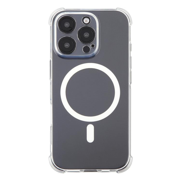 For iPhone 13 Pro Max Shockproof Non-slip Magnetic TPU Phone Case - Transparent