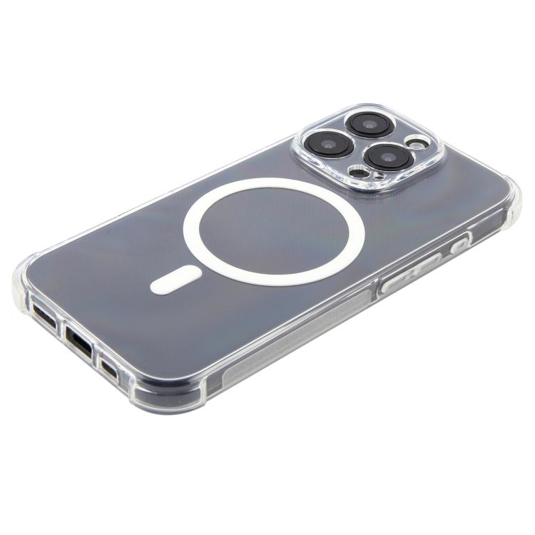 For iPhone 13 Pro Max Shockproof Non-slip Magnetic TPU Phone Case - Transparent
