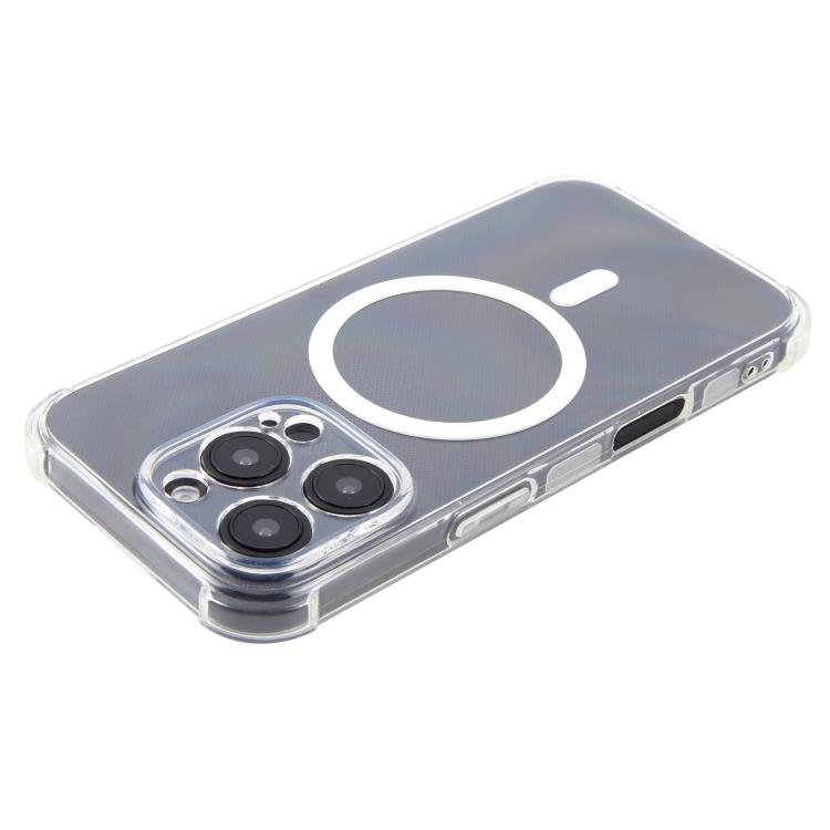 For iPhone 12 Pro Max Shockproof Non-slip Magnetic TPU Phone Case - Transparent