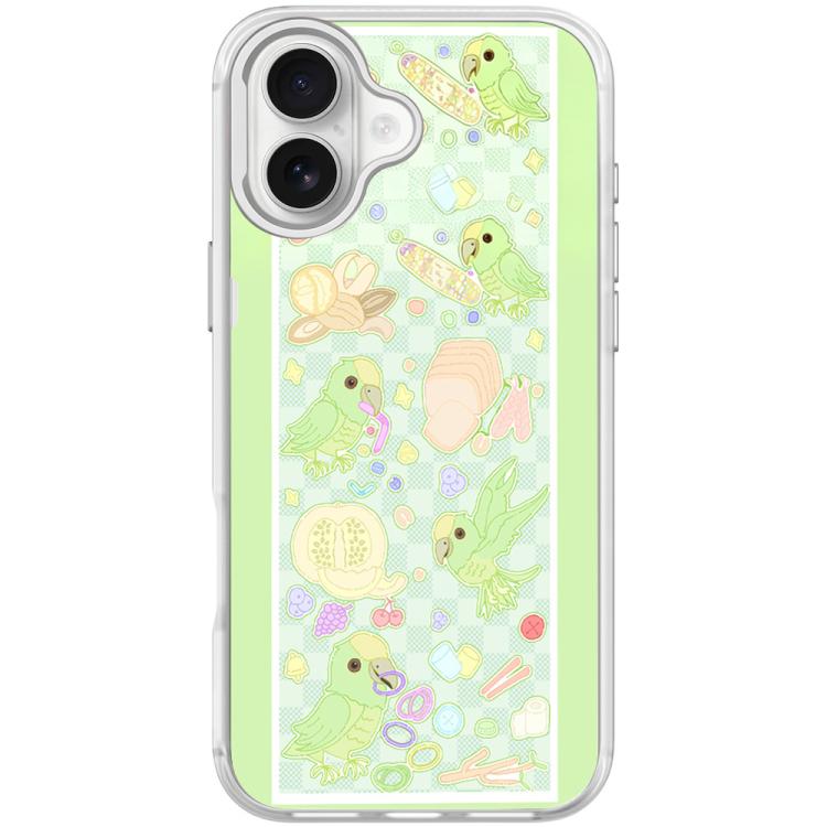 For iPhone 17 Green Parrot Pattern Magnetic Phone Case