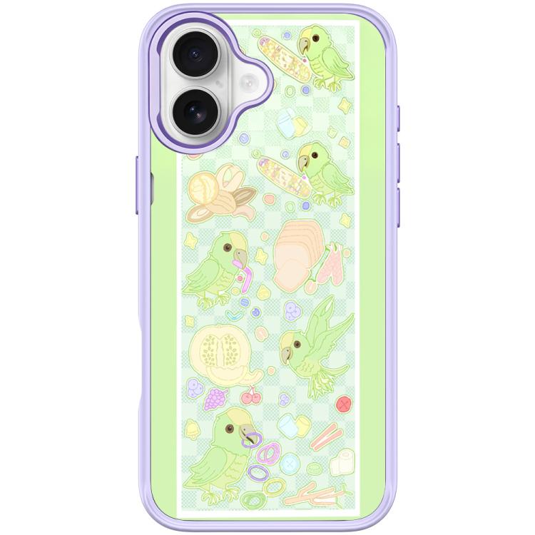 For iPhone 17 Green Parrot Pattern Magnetic Phone Case