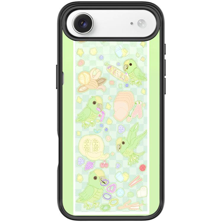 For iPhone Air Green Parrot Pattern Magnetic Phone Case