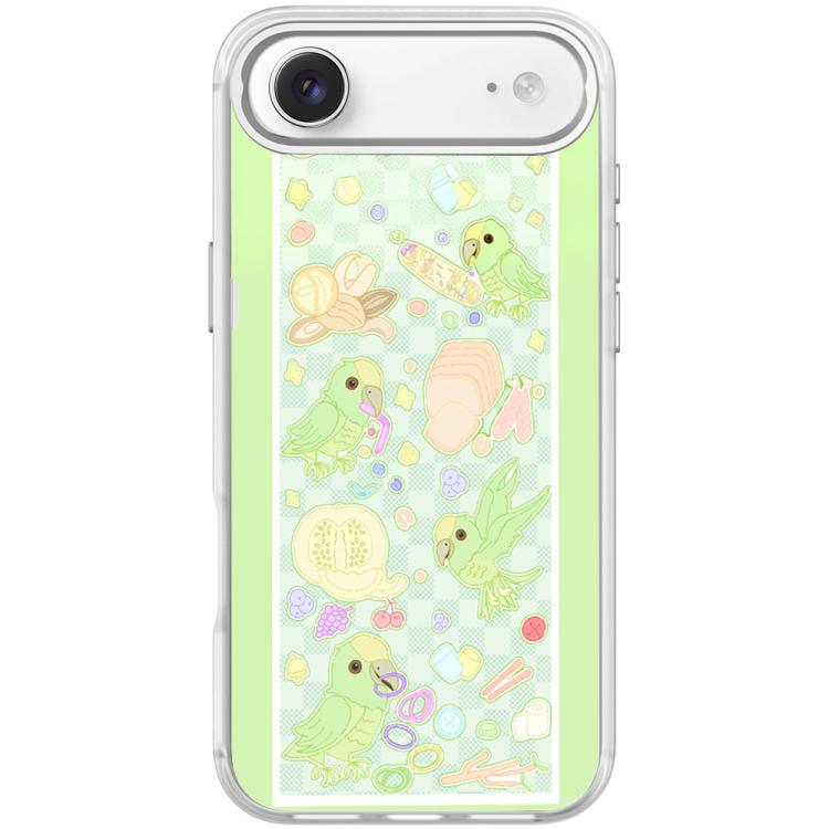 For iPhone Air Green Parrot Pattern Magnetic Phone Case