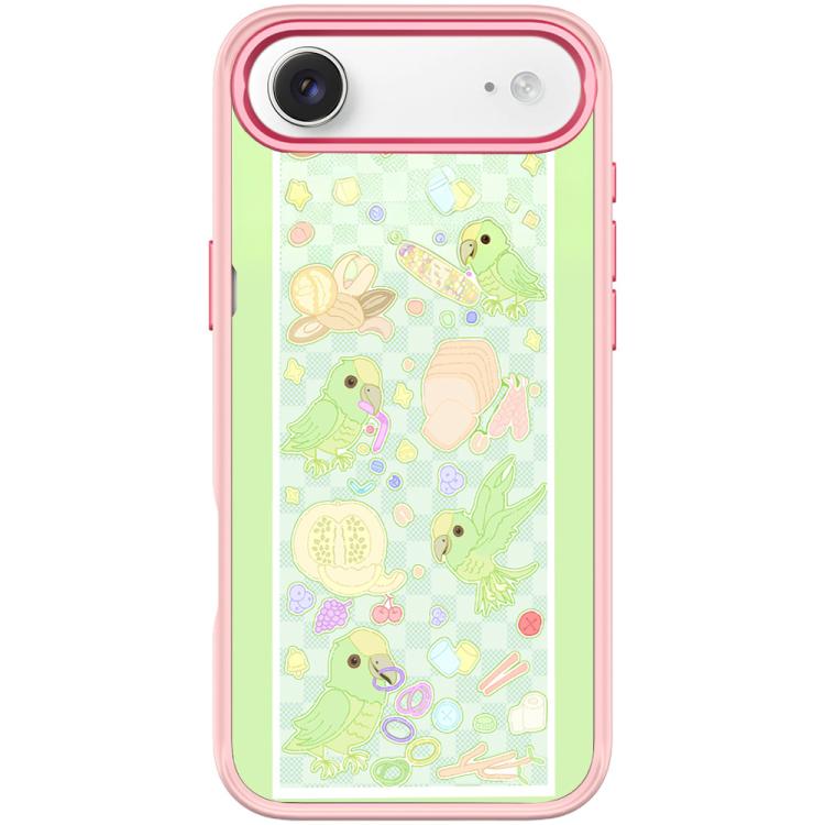 For iPhone Air Green Parrot Pattern Magnetic Phone Case