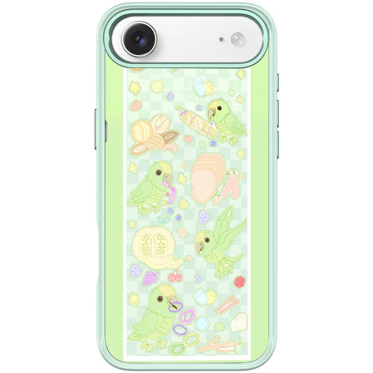 For iPhone Air Green Parrot Pattern Magnetic Phone Case