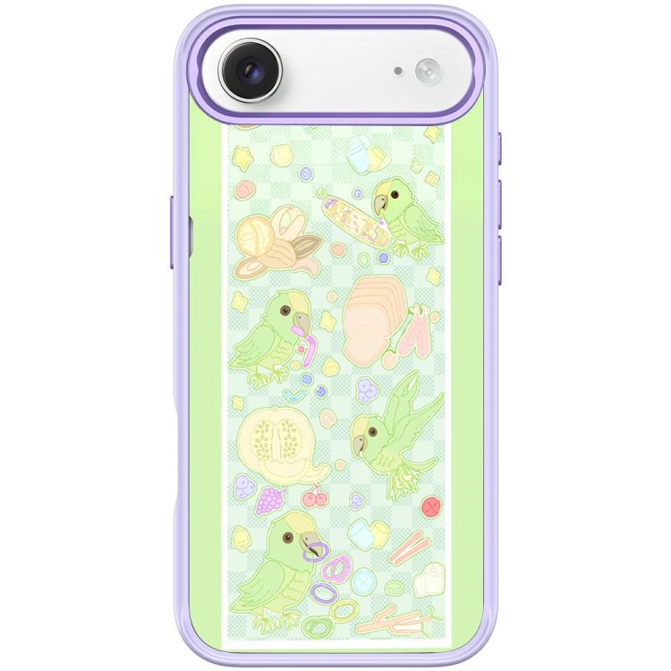For iPhone Air Green Parrot Pattern Magnetic Phone Case