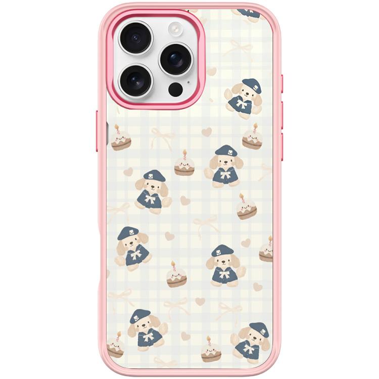 For iPhone 16 Pro Adorable Beret Puppy Pattern Magnetic Phone Case