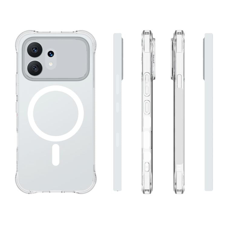 For Honor 600 5G Global Shockproof Non-slip Magnetic TPU Phone Case - Transparent