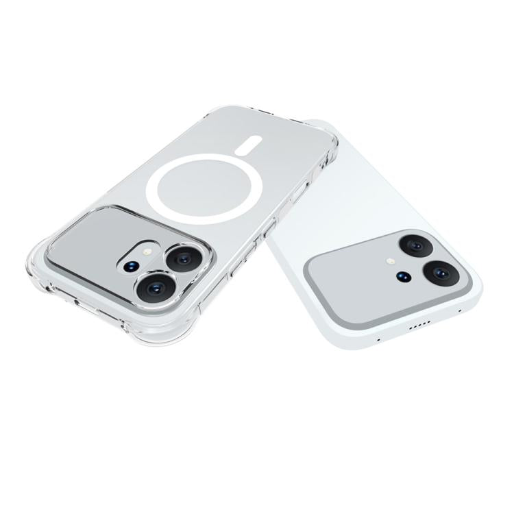For Honor 600 5G Global Shockproof Non-slip Magnetic TPU Phone Case - Transparent
