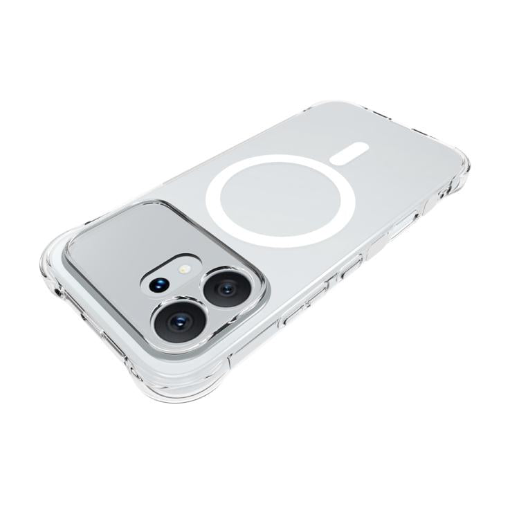 For Honor 600 5G Global Shockproof Non-slip Magnetic TPU Phone Case - Transparent