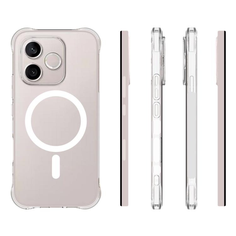 For Honor 600 Lite 5G Global Shockproof Non-slip Magnetic TPU Phone Case - Transparent