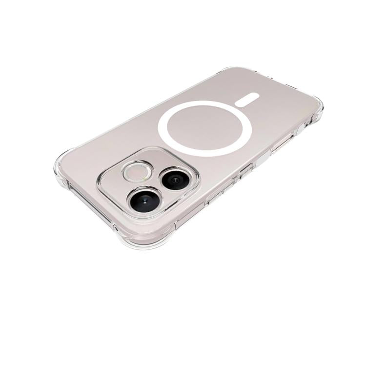 For Honor 600 Lite 5G Global Shockproof Non-slip Magnetic TPU Phone Case - Transparent