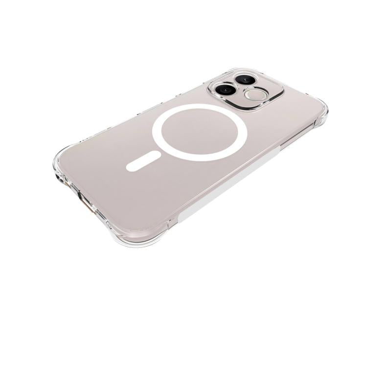For Honor 600 Lite 5G Global Shockproof Non-slip Magnetic TPU Phone Case - Transparent