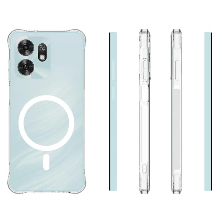 For Honor Play 60A 5G Shockproof Non-slip Magnetic TPU Phone Case - Transparent
