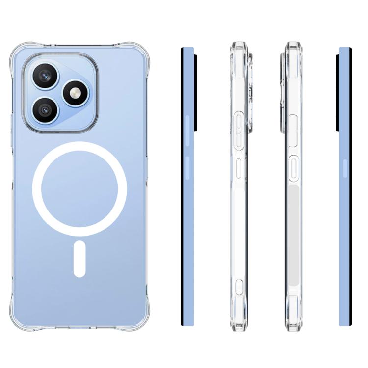 For Honor X8d 4G Shockproof Non-slip Magnetic TPU Phone Case - Transparent