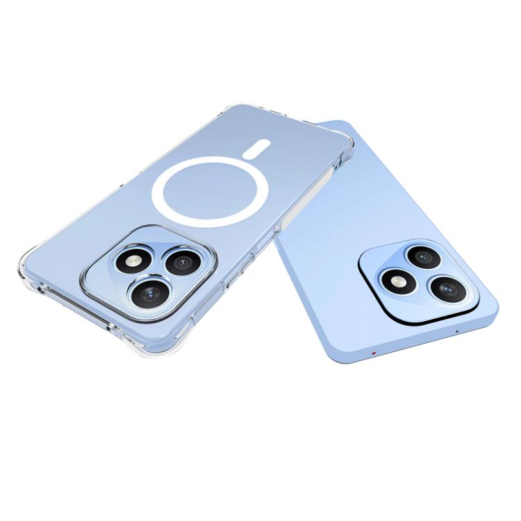 For Honor X8d 4G Shockproof Non-slip Magnetic TPU Phone Case - Transparent